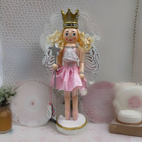 14” Sugar Plum Fairy Candy Princess Angel Ballerina Christmas Wooden Nutcracker - Picture 2 of 5
